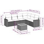 vidaXL Salon de jardin avec coussins 7 Pièces beige résine tressée