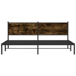 vidaXL Cadre de lit en métal sans matelas chêne fumé 193x203 cm