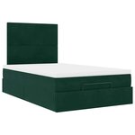 vidaXL Cadre de lit ottoman avec matelas vert foncé 120x200 cm velours
