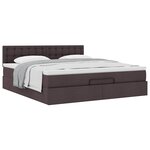 VidaXL Cadre de lit ottoman avec matelas marron foncé 180x200 cm tissu