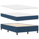 vidaXL Lit à ressorts avec matelas et banc bleu 120x190 cm en tissu
