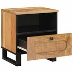 vidaXL Cabinet de chevet avec tiroir 2 Pièces Naturel 40 x 33 x 46 cm