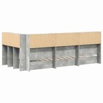 vidaXL Lit Bibliothèque Gris béton 75 x 190 cm Bois d'ingénierie