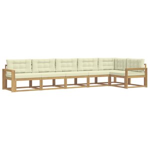 vidaXL Ensemble de canapés d'extérieur 4 Pièces Blanc et crème Polyester