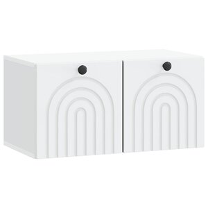 vidaXL Meuble TV mural Blanc 59 5 x 31 x 30 cm Bois d'ingénierie