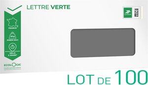 Prêt-à-Poster - Lettre Verte - 20g - Format DL - Enveloppes à fenêtre en lot de 100