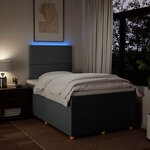 vidaXL Sommier à lattes de lit avec matelas Gris foncé 120x200cm Tissu