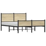 vidaXL Cadre de lit en métal sans matelas chêne sonoma 140x190 cm