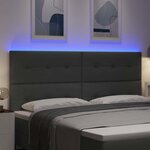 vidaXL Tête de lit LED avec tête de lit Gris foncé 200 cm Polyester