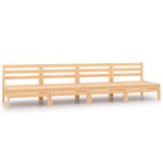 vidaXL Canapés centraux de jardin 4 Pièces Bois de pin massif