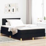 vidaXL Lit à ressorts avec coussin Noir 120 x 190 cm tissu