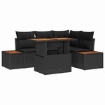 vidaXL Ensemble de salle à manger pour jardin 5 Pièces Noir et Marron