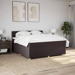 vidaXL Sommier à lattes de lit avec matelas Marron foncé 180x200 cm