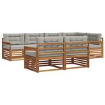 vidaXL Ensemble de canapés d'extérieur 7 pc Gris Naturel et Clair