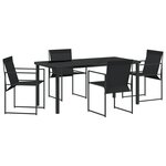 vidaXL Ensemble de Salle à Manger de Jardin 5 Pièces Noir Textilène et Acier