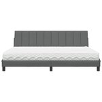vidaXL Lit avec matelas gris foncé 200x200 cm tissu