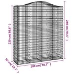 vidaXL Paniers à gabions arqués 9 Pièces 200x50x220/240 cm Fer galvanisé