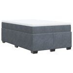 vidaXL Sommier à lattes de lit et matelas gris foncé 120x190cm velours