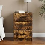 vidaXL Cabinet de chevet Chêne fumé 43 x 41 x 63 5 cm