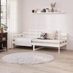 vidaXL Lit de jour sans matelas blanc bois de pin massif 90x190 cm