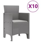 vidaXL Ensemble de salle à manger pour jardin 11 Pièces Gris clair