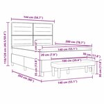 vidaXL Lit à ressort avec matelas et banc brun foncé 140x200 cm tissu