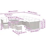 vidaXL Ensemble de canapé de jardin avec coussin 13 Pièces Gris polyrotin