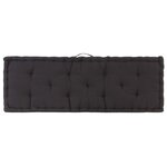 vidaXL Coussins de plancher de palette lot de 2 Coton Noir