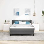 vidaXL Lit à ressorts avec matelas Gris foncé 140 x 200 cm tissu