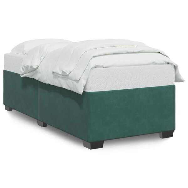 vidaXL Cadre de lit sans matelas vert foncé 100x200 cm velours