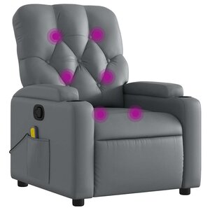 vidaXL Fauteuil de massage inclinable gris similicuir