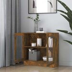 vidaXL Armoire à vitrine Chêne fumé 82 5x30 5x80 cm Bois d'ingénierie