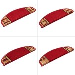 vidaXL Tapis d'escalier autoadhésifs 10 Pièces 65x21x4 cm Rouge