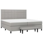 vidaXL Sommier à lattes de lit avec matelas Gris clair 200x200cm Tissu