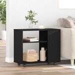 vidaXL Table d'appoint en chêne noir 70 x 35 x 60 cm Bois d'ingénierie