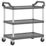 vidaXL Chariot à 3 niveaux gris 99x50x96 cm aluminium
