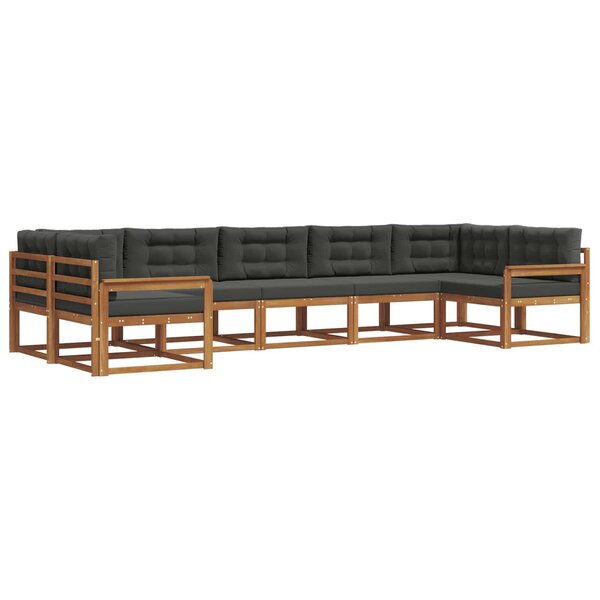vidaXL Ensemble de canapés d'extérieur 7 Pièces Naturel et Anthracite