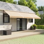 vidaXL Tissu de remplacement de cantonnière d’auvent rayure jaune gris