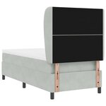 vidaXL Lit à ressorts avec matelas Gris clair 90 x 190 cm Velours