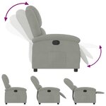 vidaXL Fauteuil inclinable en velours gris clair
