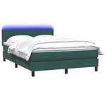 vidaXL Sommier à lattes de lit et matelas et LED vert foncé 160x210cm velours