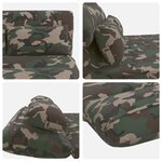 vidaXL Fauteuil de sol ajustable Vert armée Tissu