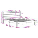vidaXL Cadre de lit avec tête de lit sans matelas 150x200 cm