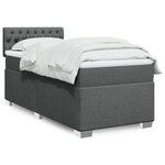 vidaXL Sommier à lattes de lit avec matelas Gris foncé 80x200 cm Tissu