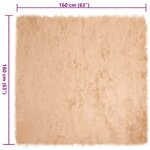 vidaXL Tapis en Peau de Mouton Synthétique Beige 160 x 160 cm