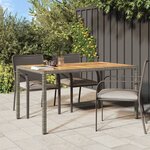vidaXL Table de salle à manger de jardin grise 150x90x75 cm poly rotin