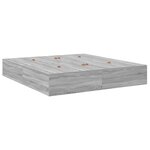 vidaXL Cadre de lit avec rangement Sonoma gris 236.5 x 200 x 31.5 cm