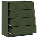 vidaXL Buffet vert olive 67x39x83 cm acier