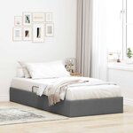 vidaXL Lit de Rangement avec stockage Gris foncé 90 x 190 cm Tissu