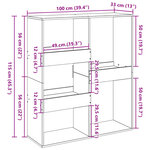 vidaXL Cloison de séparation blanc 100x33x115 cm bois d'ingénierie